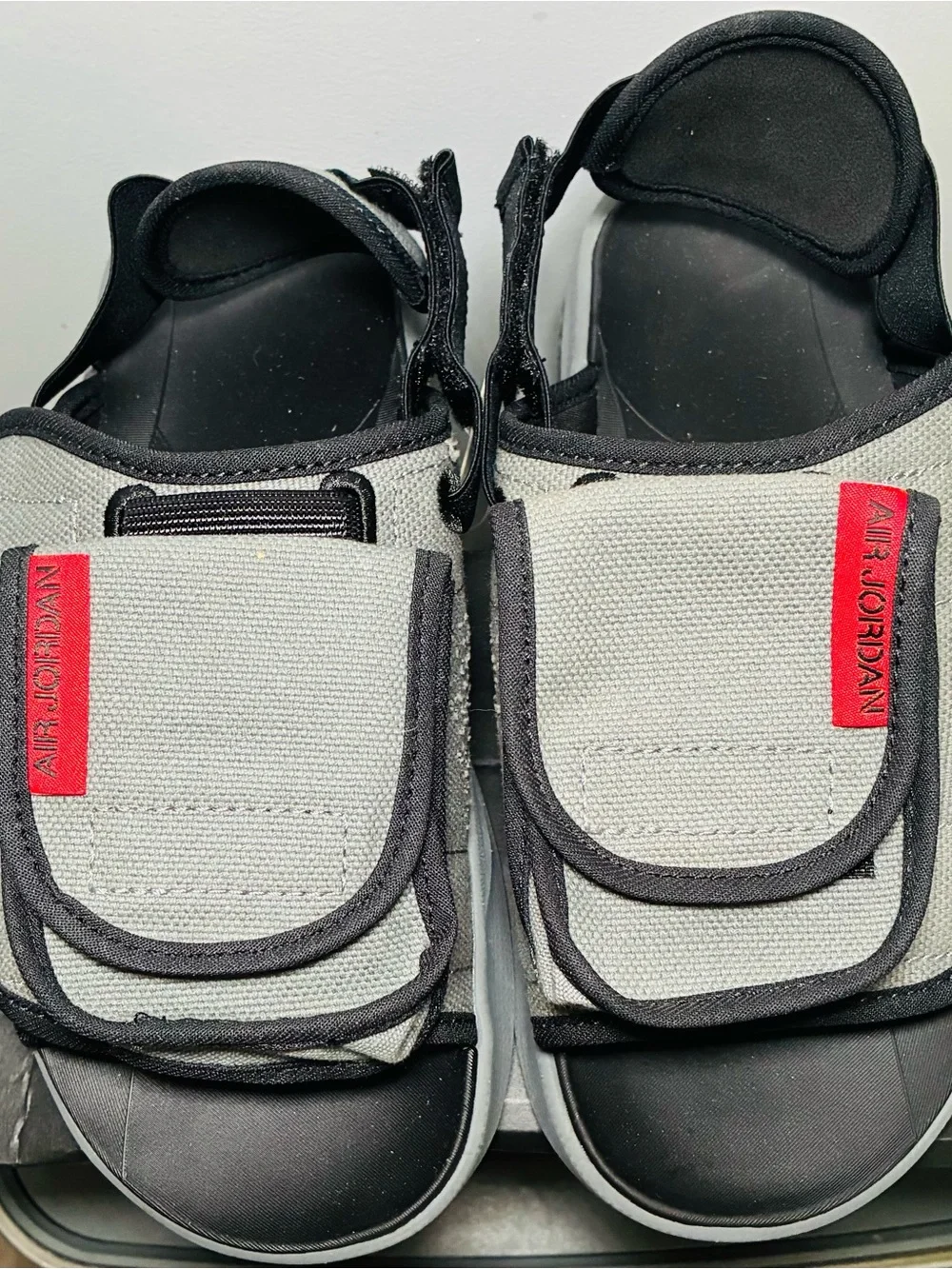 Nike Air Jordan slide Smokey gray and red men’s 7